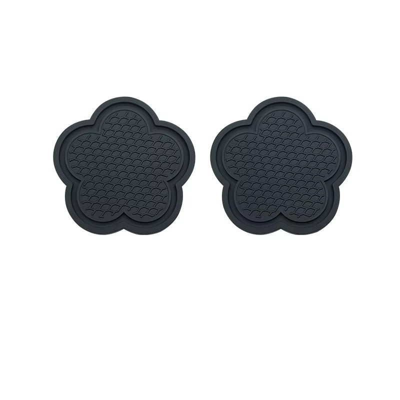 2PCS Car Cup Coaster Flower Shaped Silicone Waterproof Non-Slip Sift-Proof Spill Saucer Car Interior Accessories