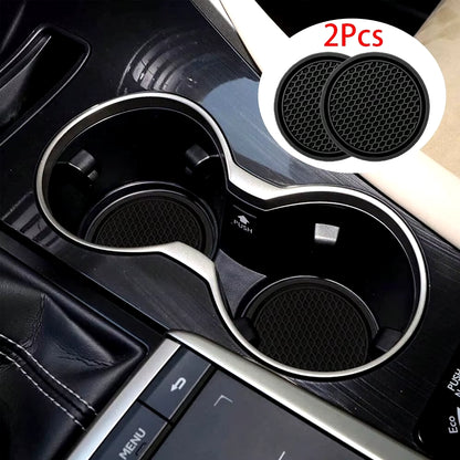 2Pcs Car Cup Holder Anti-Slip Coasters Premium PVC Car Coasters Universal Fits Perfectly for Most Cup Car Interior Accessories