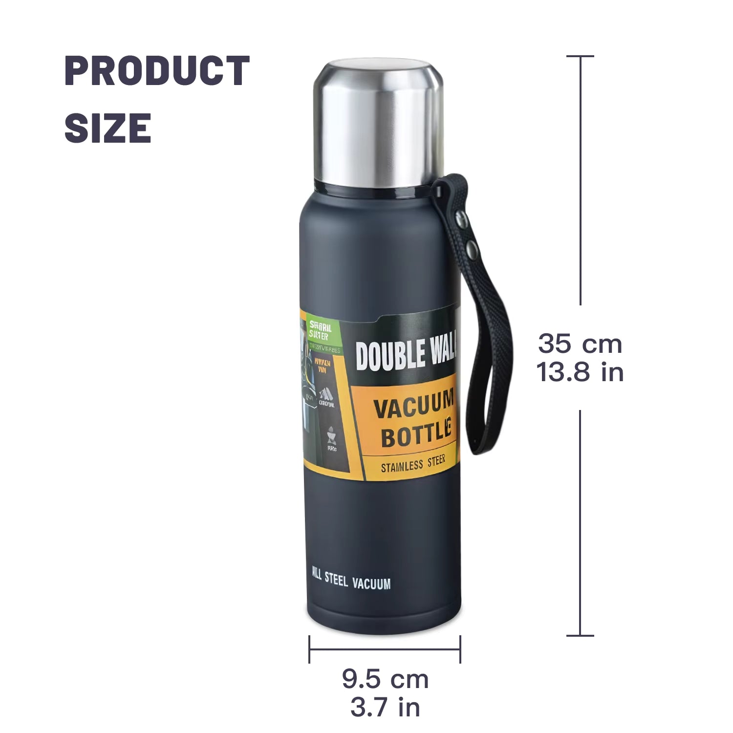 1PCS 50 Oz Water Bottle with Lid, Double Vacuum Insulated Water Bottle with Carry Rope, Car Travel Large Water Bottle