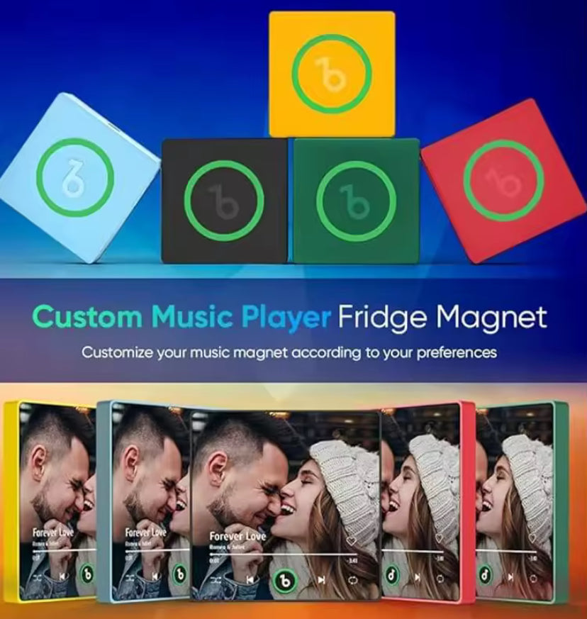 Custom music player fridge magnet