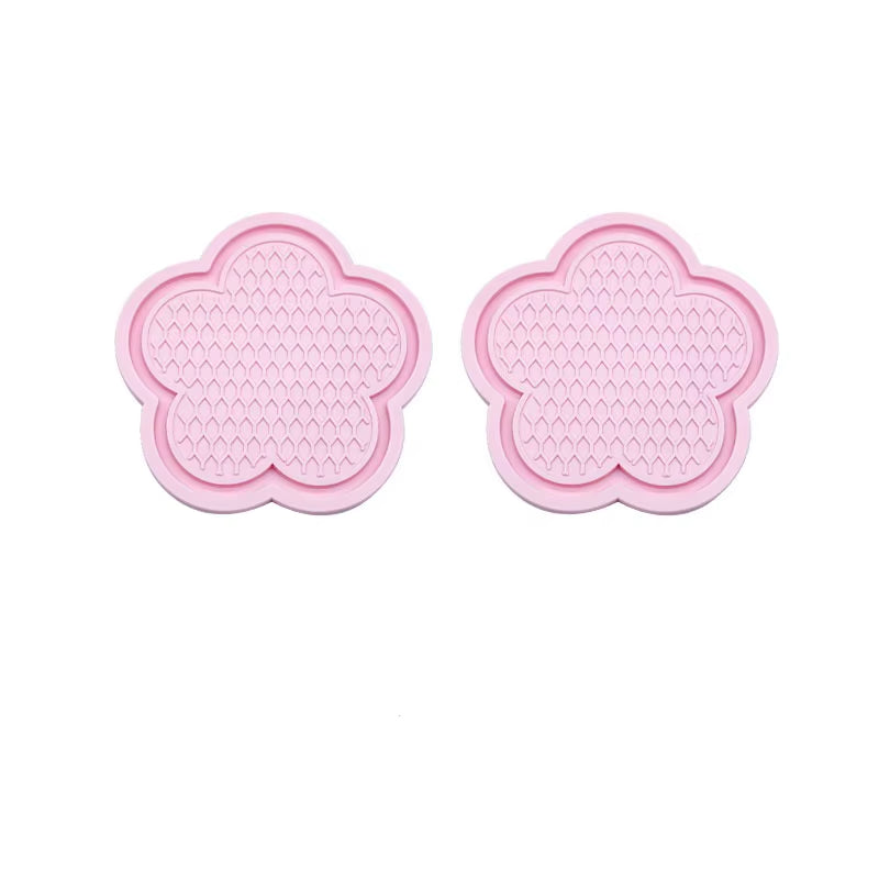 2PCS Car Cup Coaster Flower Shaped Silicone Waterproof Non-Slip Sift-Proof Spill Saucer Car Interior Accessories